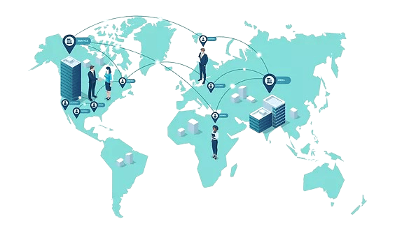 Global Map showing pentaesim's presence